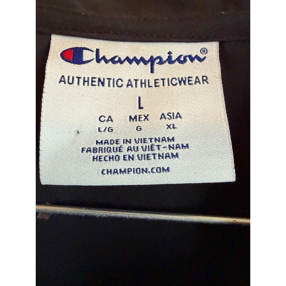 Champion Mens Packable Quarter Zip Windbreaker Jacket Black Large L - Picture 3 of 5